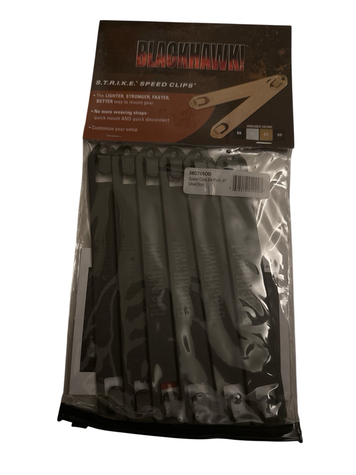 BlackHawk 38C706OD Olive Drab 7" Strike Speed Clips (6 Pack)