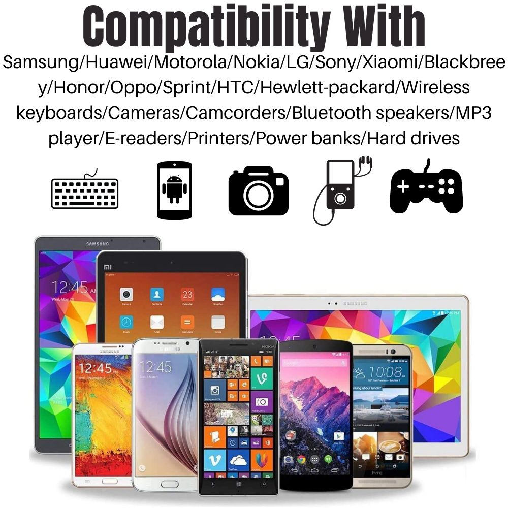 For Android Samsung Micro USB Fast Charger Adapter Cable Data Sync Cord 3 Pack