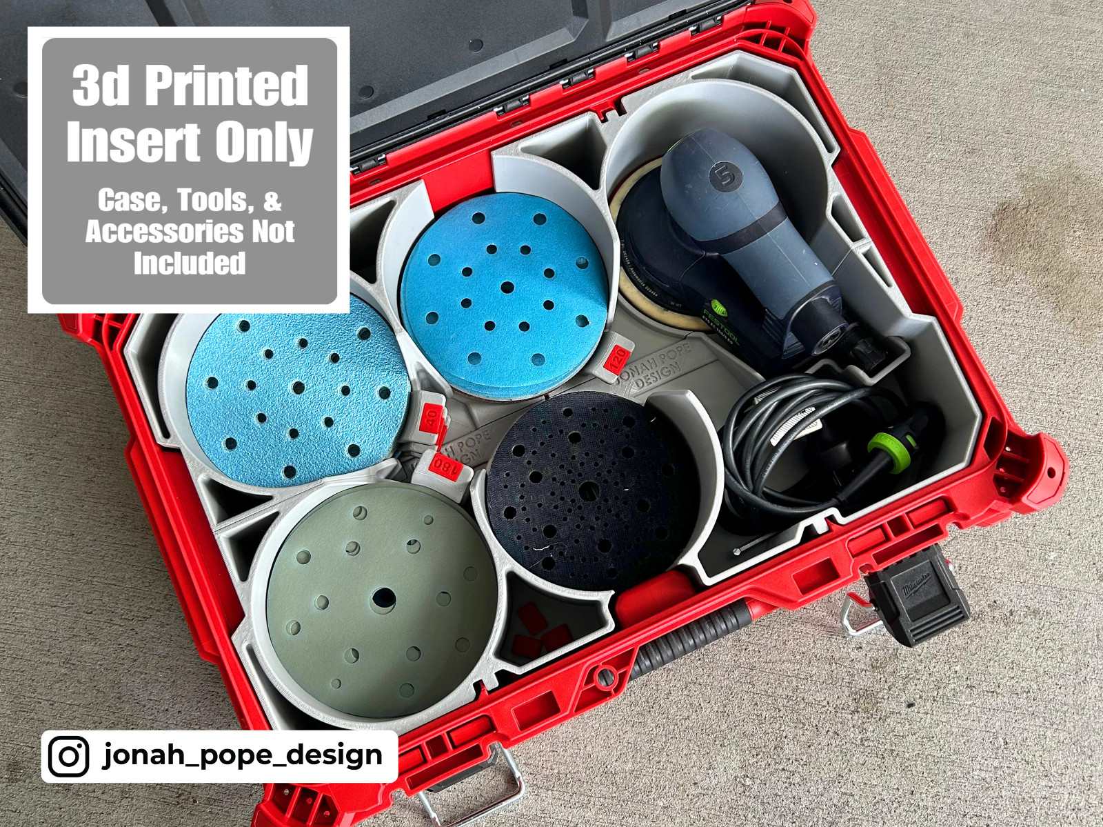 Milwaukee Packout Insert for Festool ETS EC150 & 6" Sander Discs (Insert Only)
