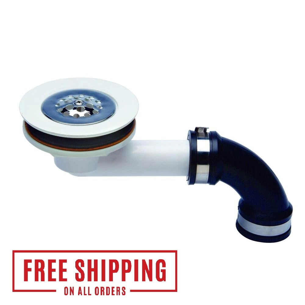 Mustee Shower Floor Drain Kit 60.300A White 1-1/2" Pipe Fits 3060L/R 306L/R