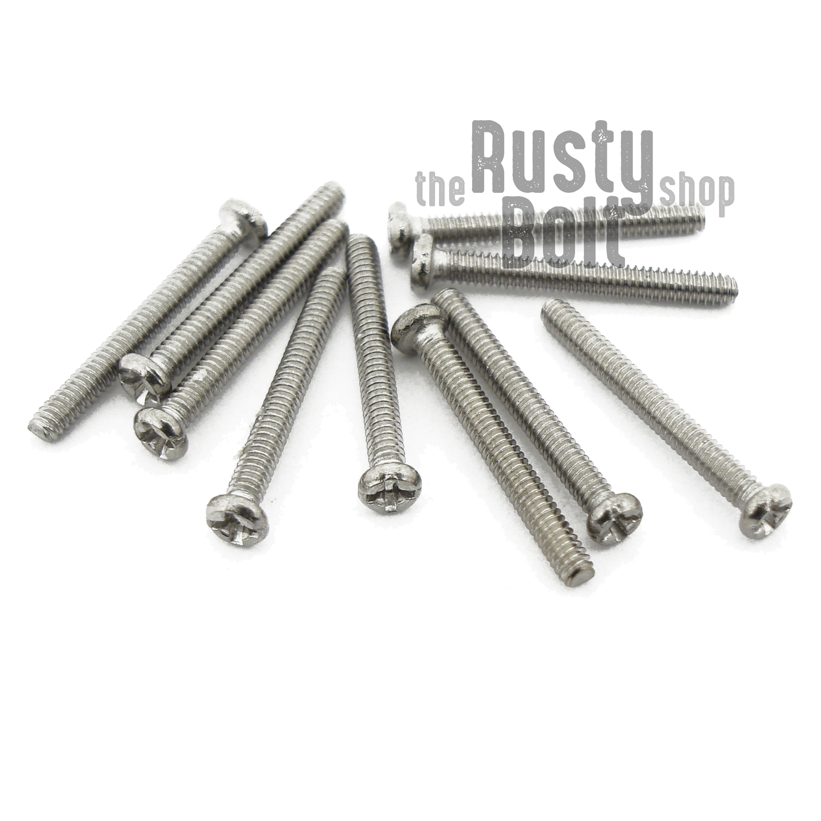 M1.2 x 10mm, Phillips Pan Head Screws, A2 304 18-8, Stainless Steel