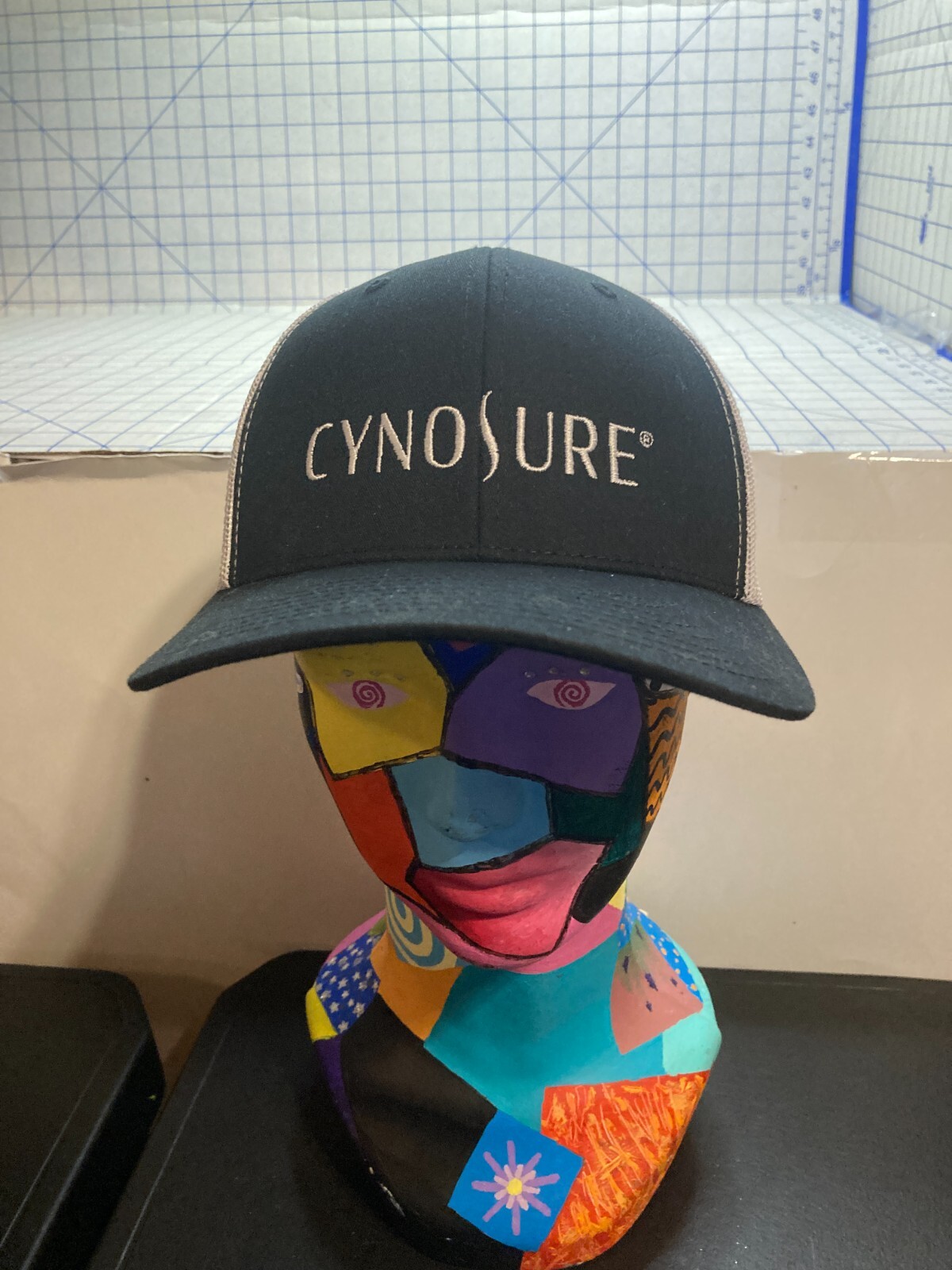 Cynosure Raised Logo Snapback Mesh Back Hat Cap The Classics Black White