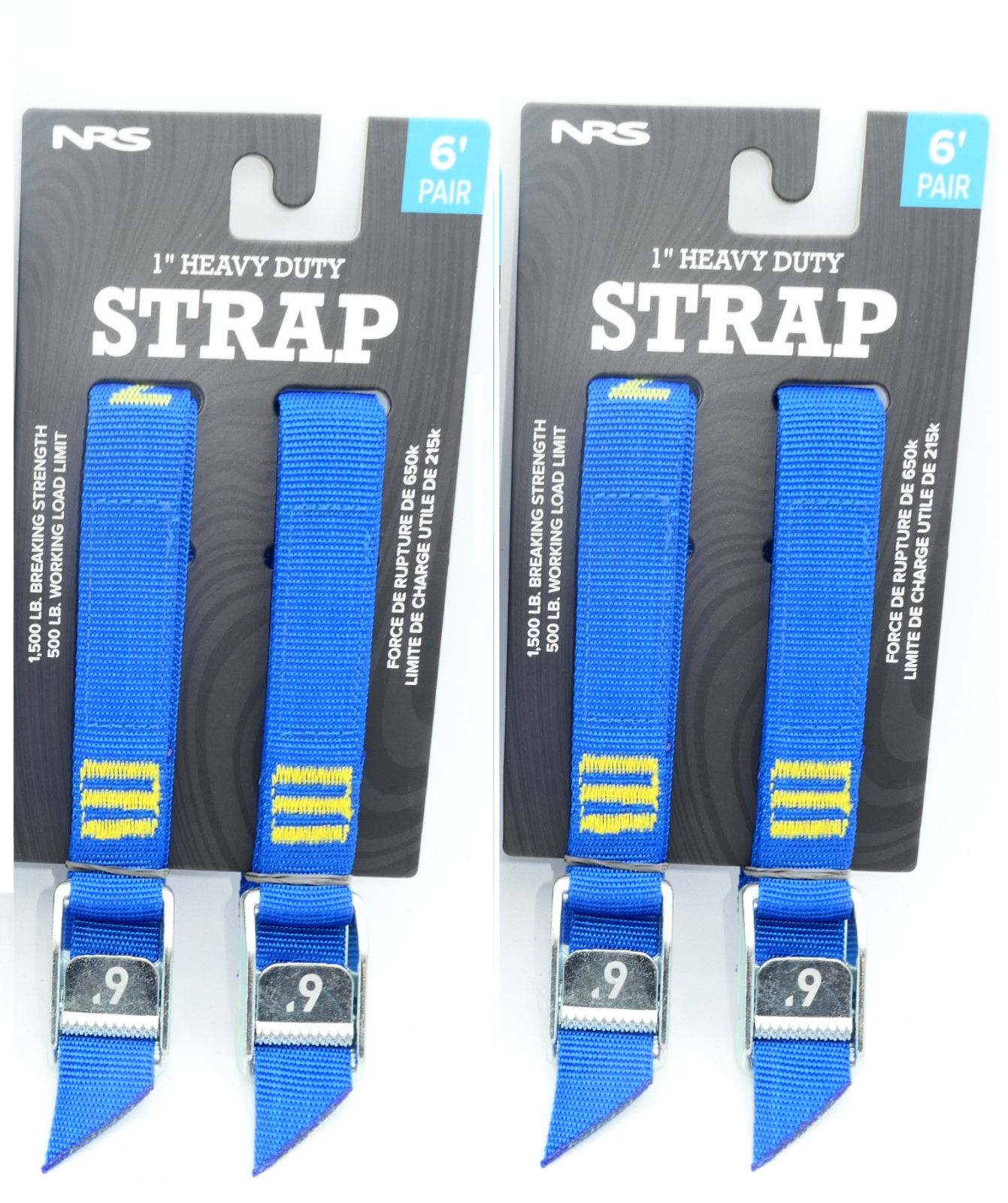 6' Pair NRS 1" Heavy Duty Tie Down Strap 500lb Working Load Limit BLUE NEW