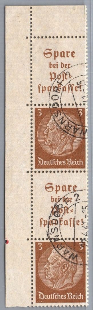 Dt. Reich se-tenant Michel No. S 176 EOL stamped