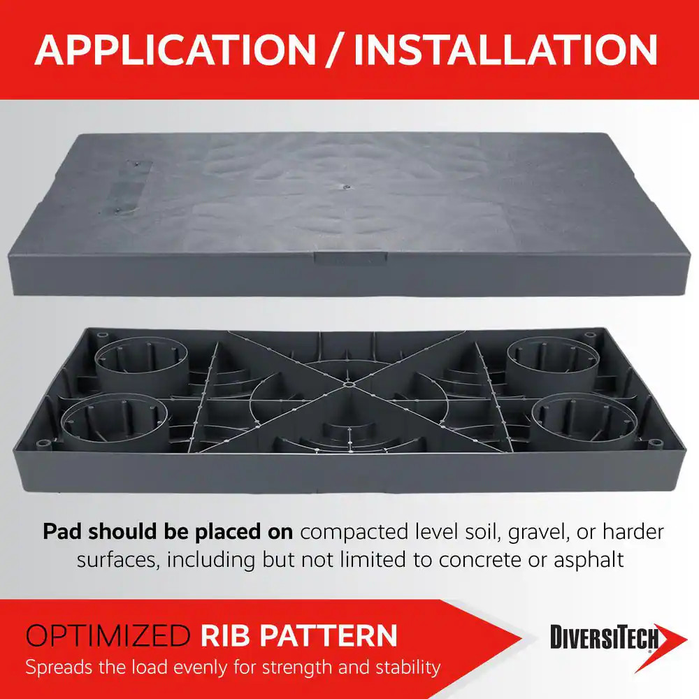 40 In. X 40 In. X 3 In. E-Lite Plastic HVAC Condensing Unit Pad