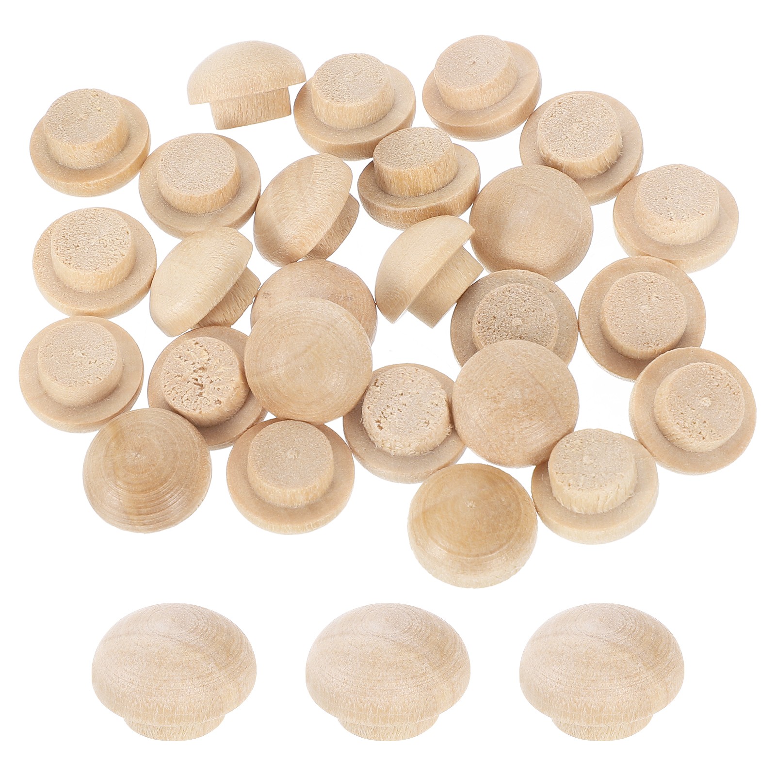 56Pcs Wood Button Plugs, 8mm/0.31" Hardwood Screw Hole Plug for Furniture