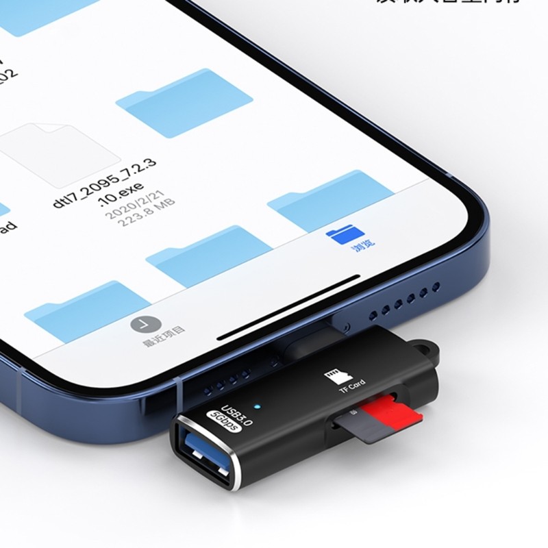 Small USB C To Storage Card Link Quick Data Transfer For Smartphones Camera