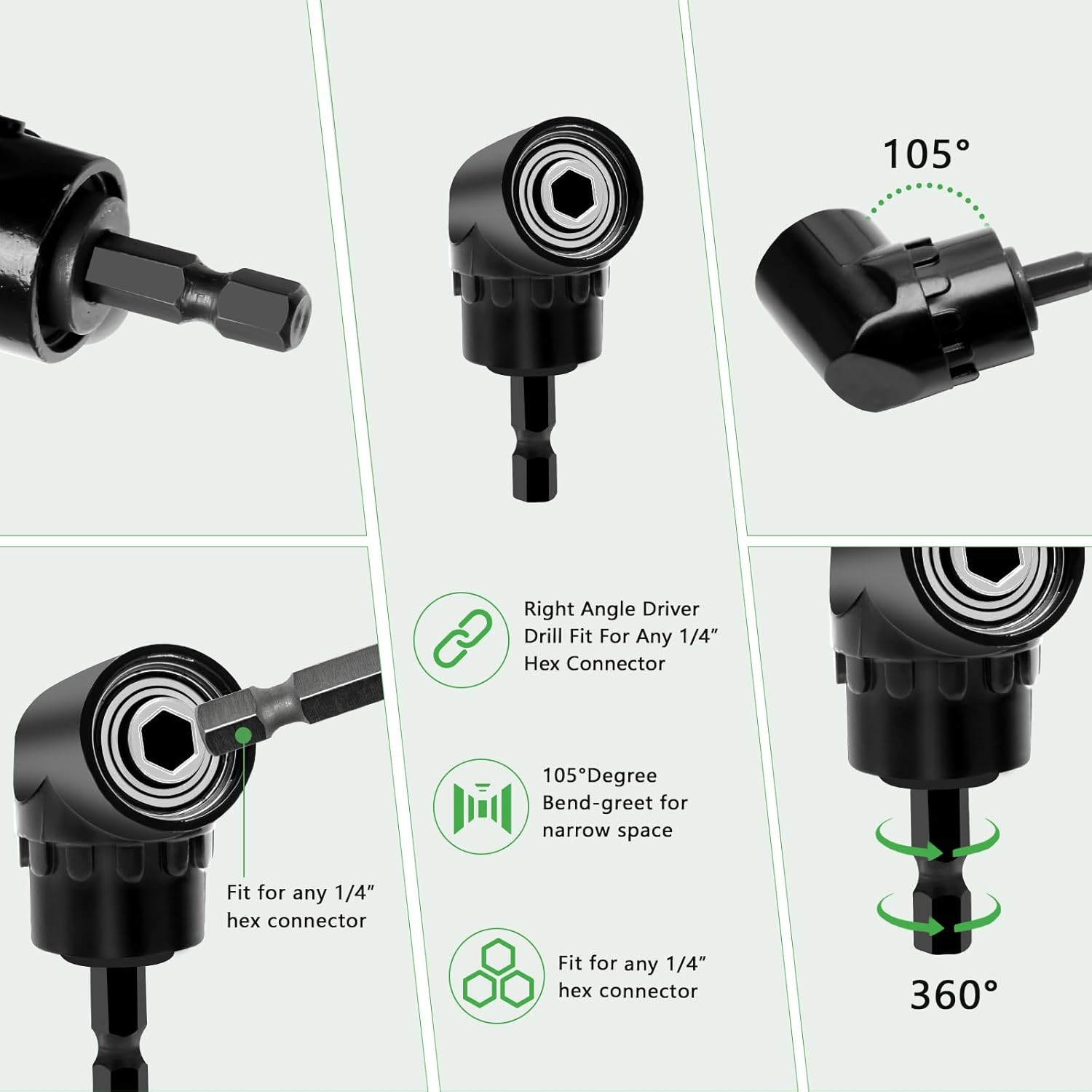 20x 1/4" Hex Shank Drill Bit Holder Keychain Impact Drill Sockets Adapter Driver
