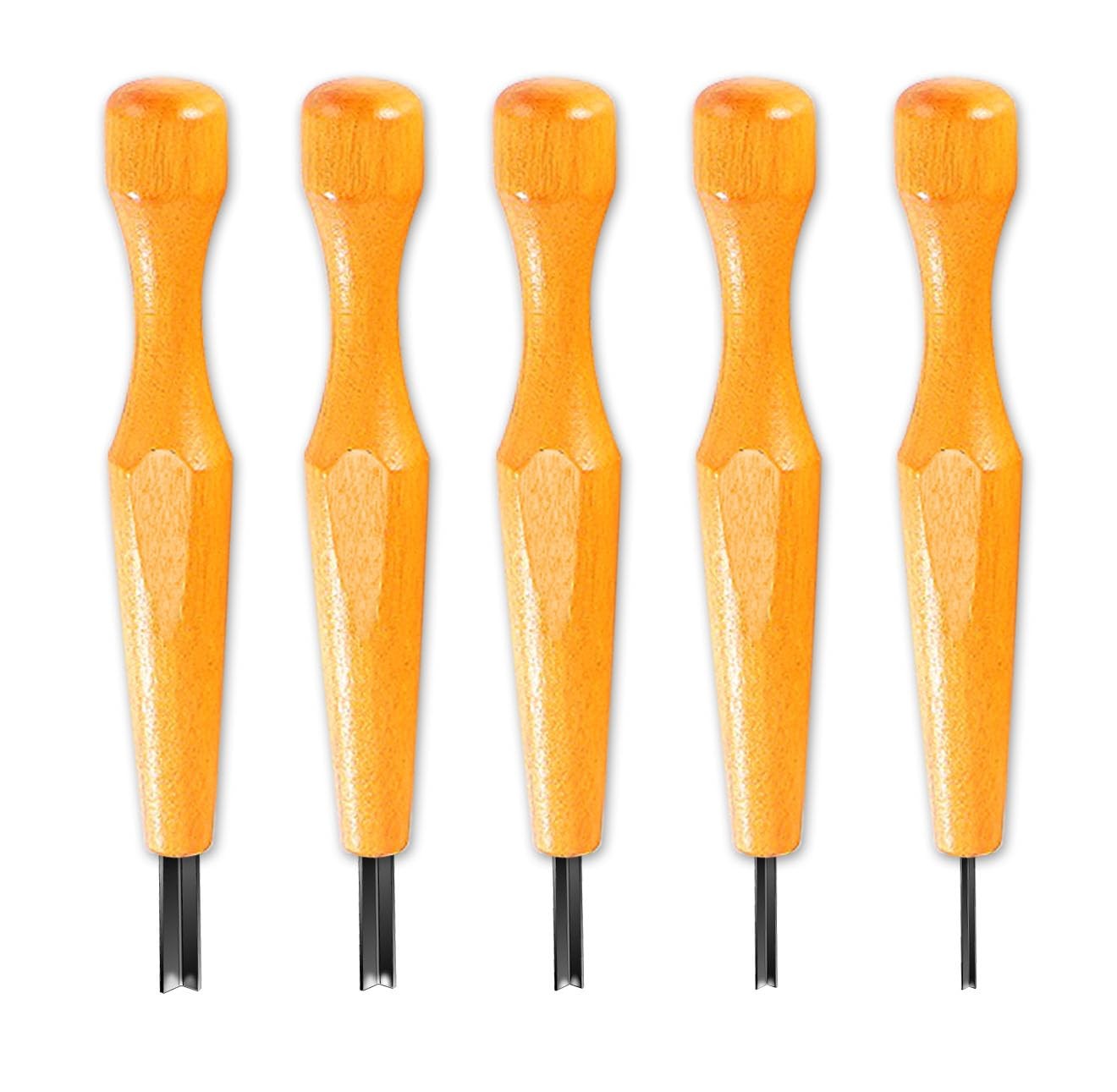 5 Pcs Linocut Tools Set - Premium Triangular Linoleum & Wood Carving Tools wi...