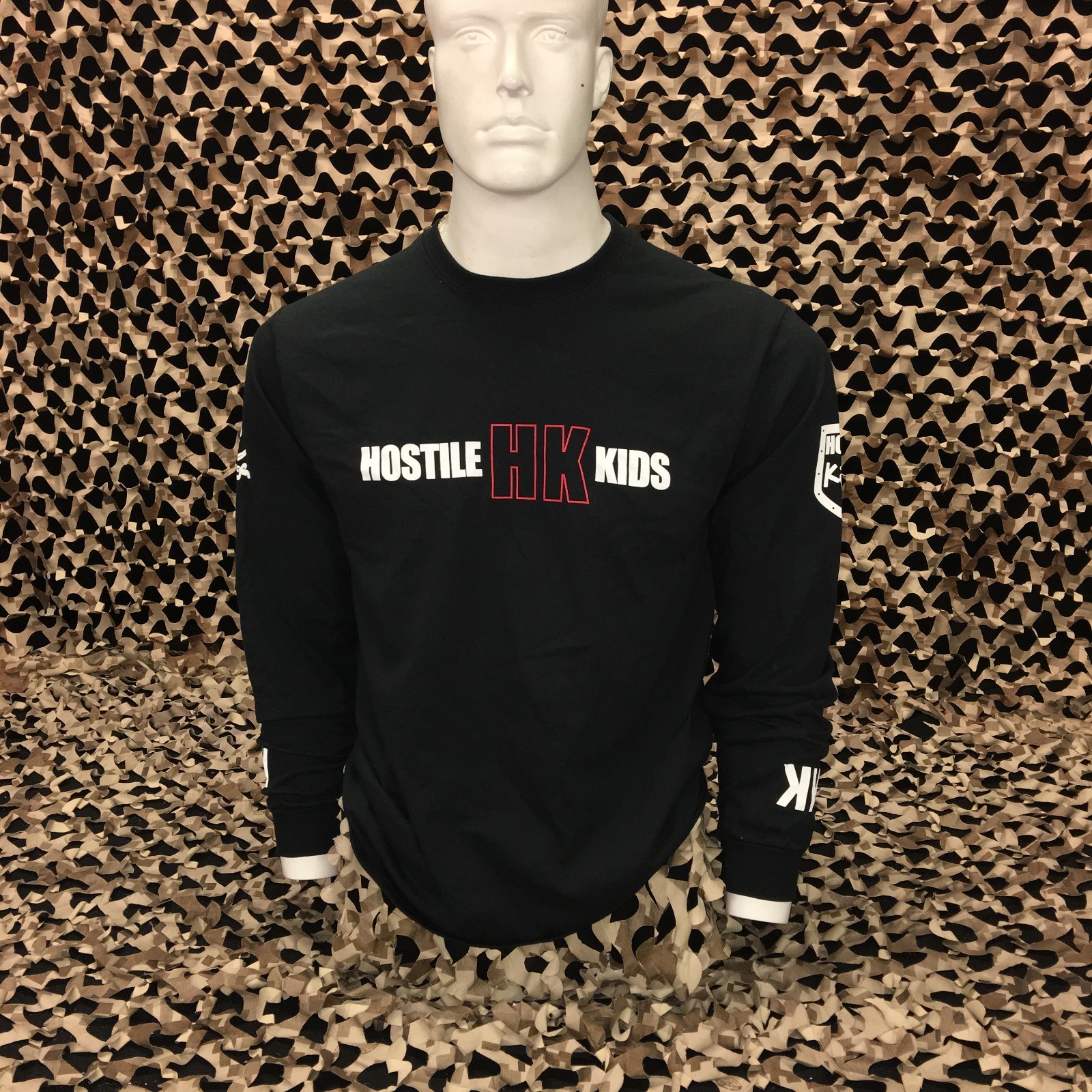 NEW HK Army Long Sleeve OG Paintball T-Shirt - Black/Red/White - Small