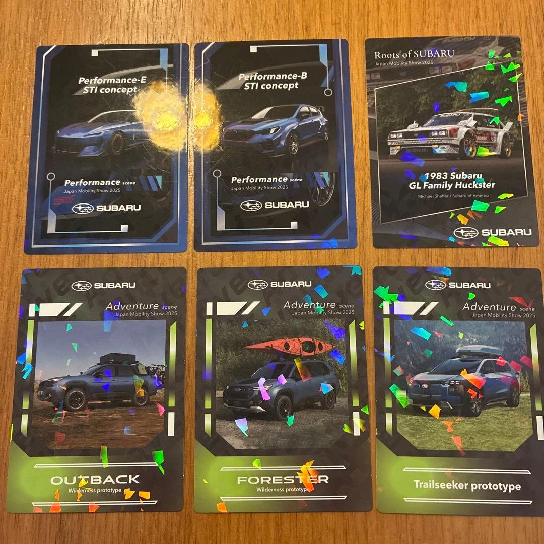Subaru Japan Mobility Show 2025 PRomotional giveaway Card Set of 6