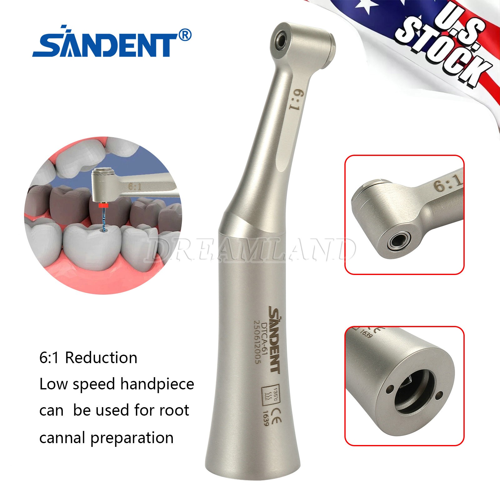 Dental 6:1 Reduction Endo Contra Angle Handpiece/ Engine Niti Files 25mm E2