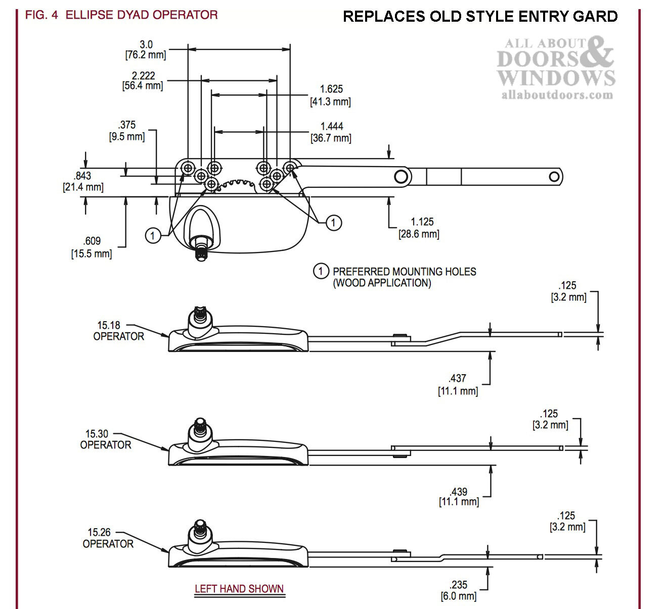 Marvin Window Operator For Casement Windows Left Handed Integrity Operator