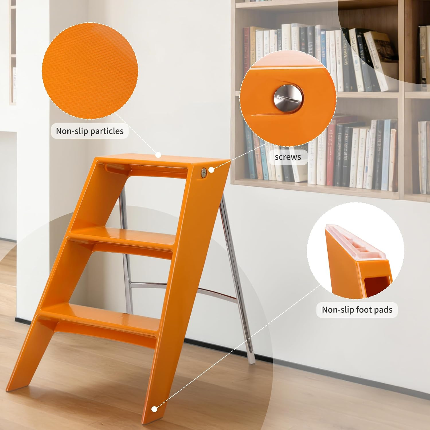 Modern Folding Chair - Multifunctional Design Doubles as Step Stool & Storage Sh