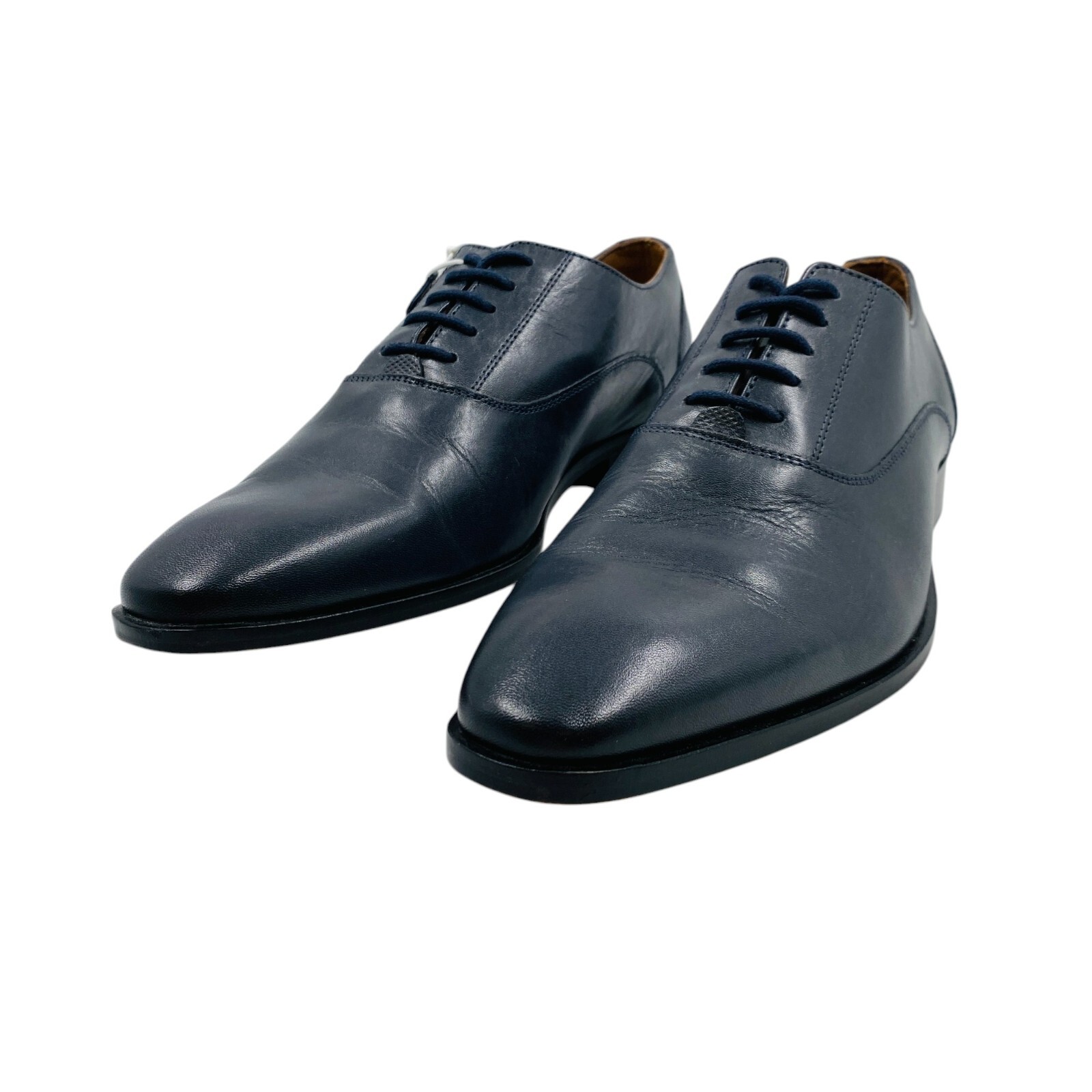 JULES Mens Dark Blue Designer Leather Formal Shoes EUR 41 UK 7 US 7.5