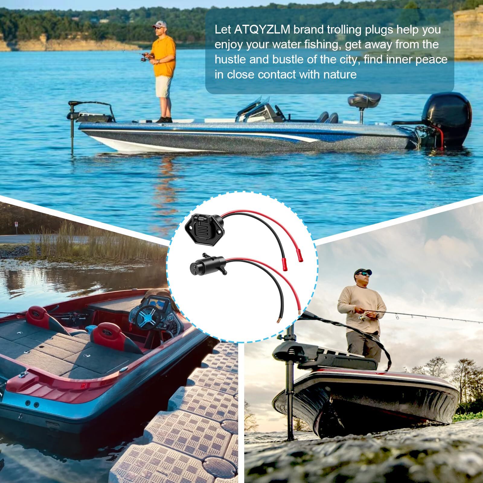 Trolling Motor Plug,Professional Waterproof Trolling Motor Plugs 12V-24V