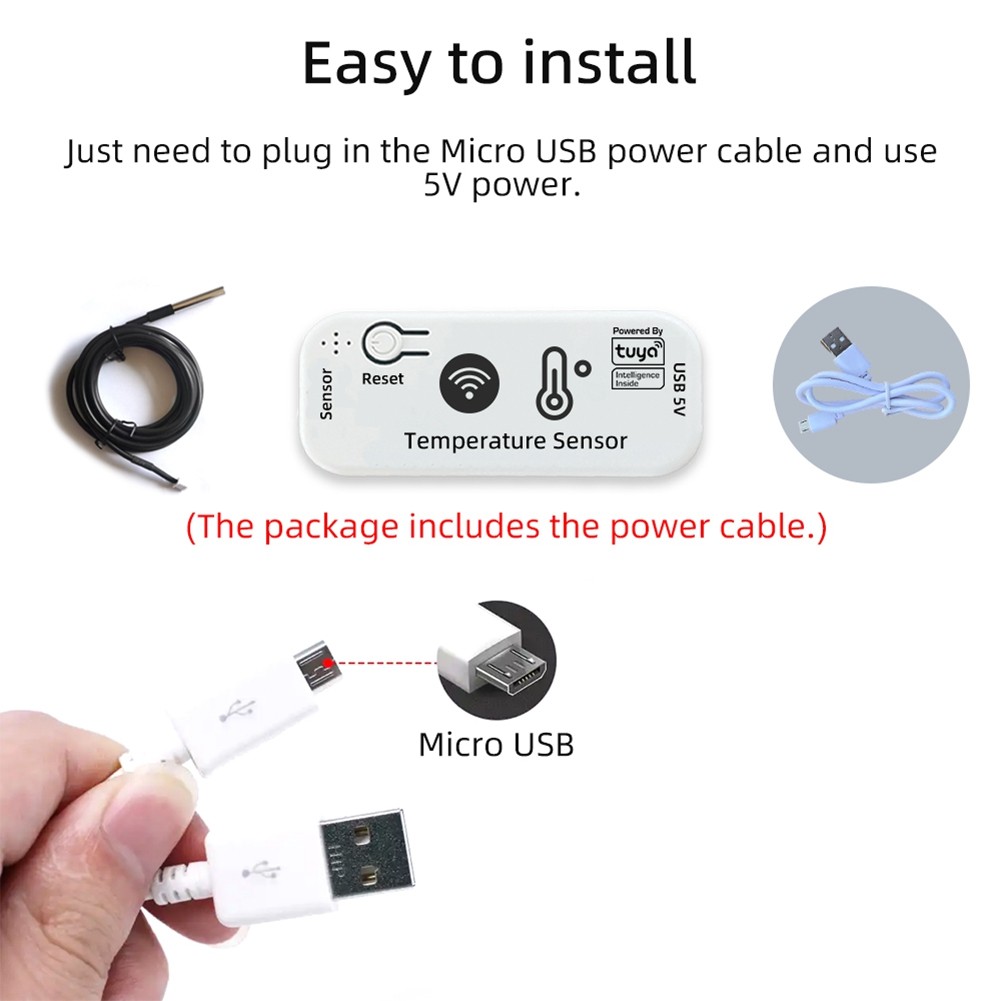TUYA WIFI Temperature Sensor APP Remote Tuya Temperature Sensor 2.4G WiFi9451