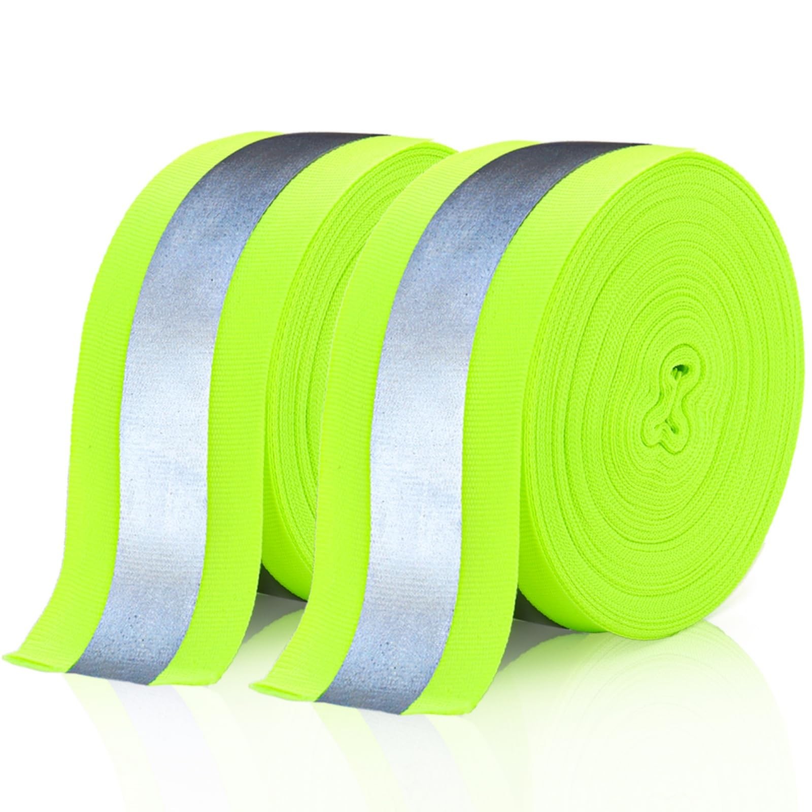 Tlence 2 Rolls 2" x 66ft Reflective Ribbon, High 2 inches x 66 feet, Green