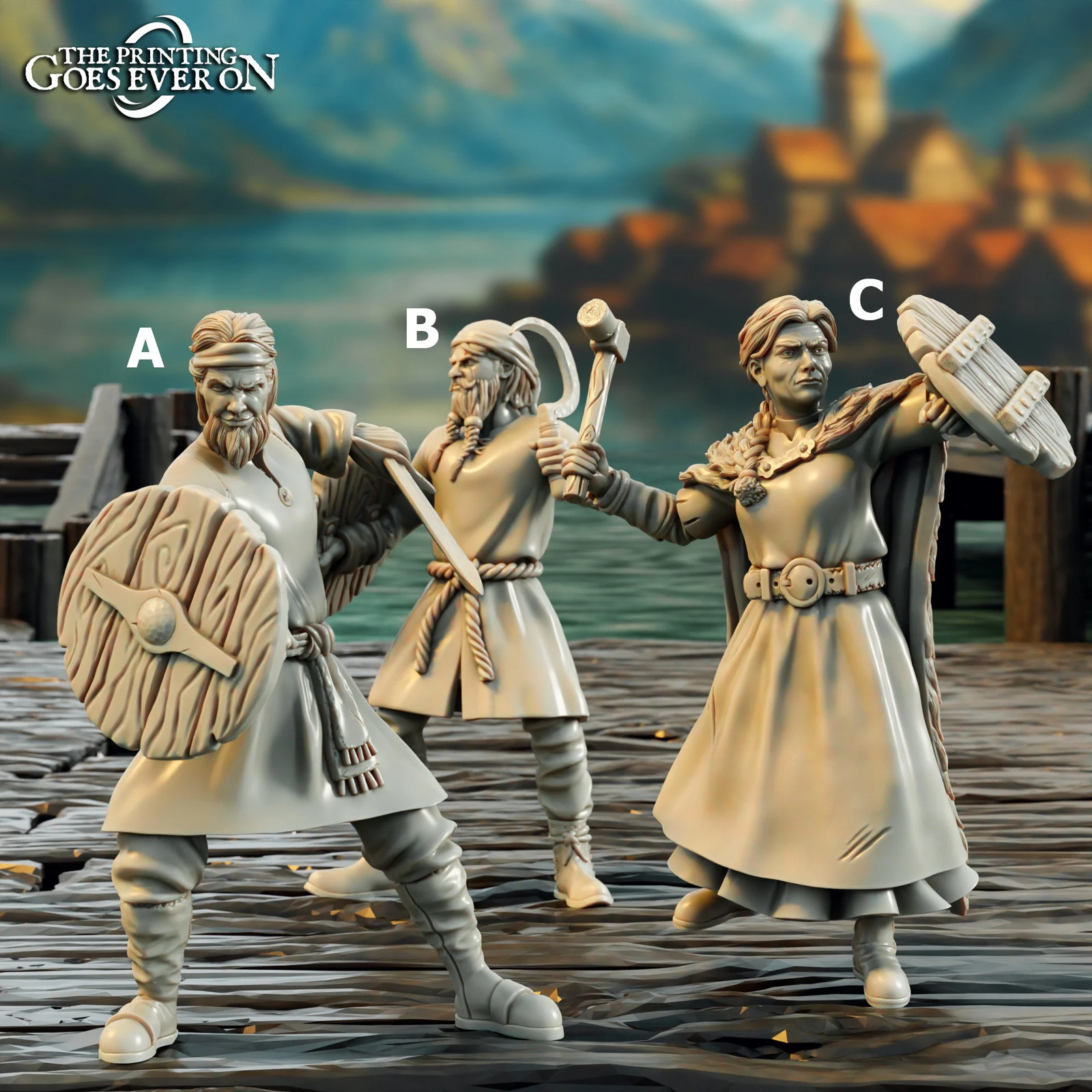 Driftport Townsfolk Militia - Fighters - Resin Tabletop Miniature