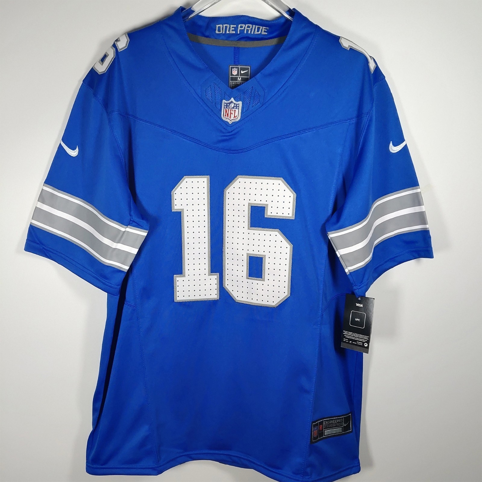 Jared Goff #16. Blue men's jersey. Brand new. Stitched. Sizes S-4XL