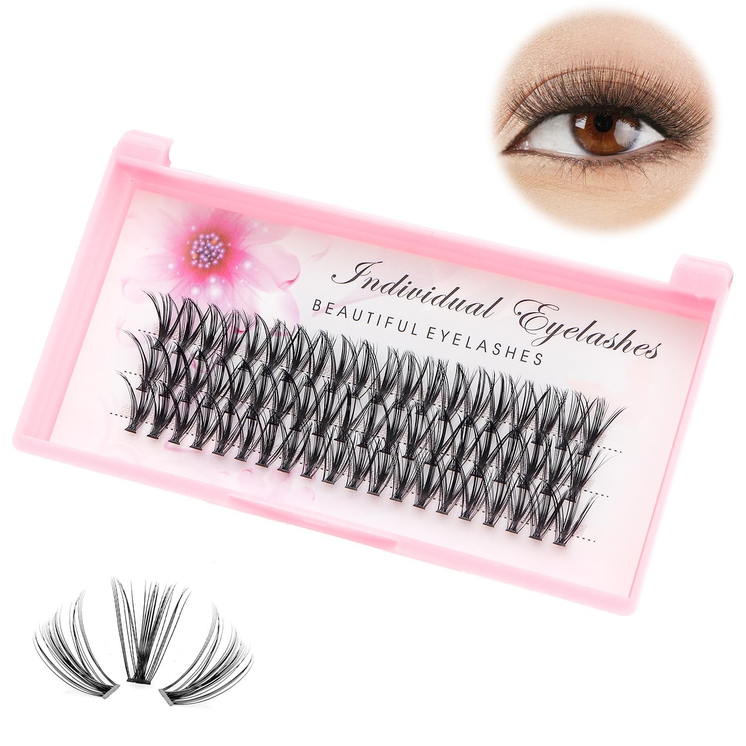 8/10/12/14/16/17/18/20mm 60pcs 20 Root Grafting Individual False Eyelashes Mi...