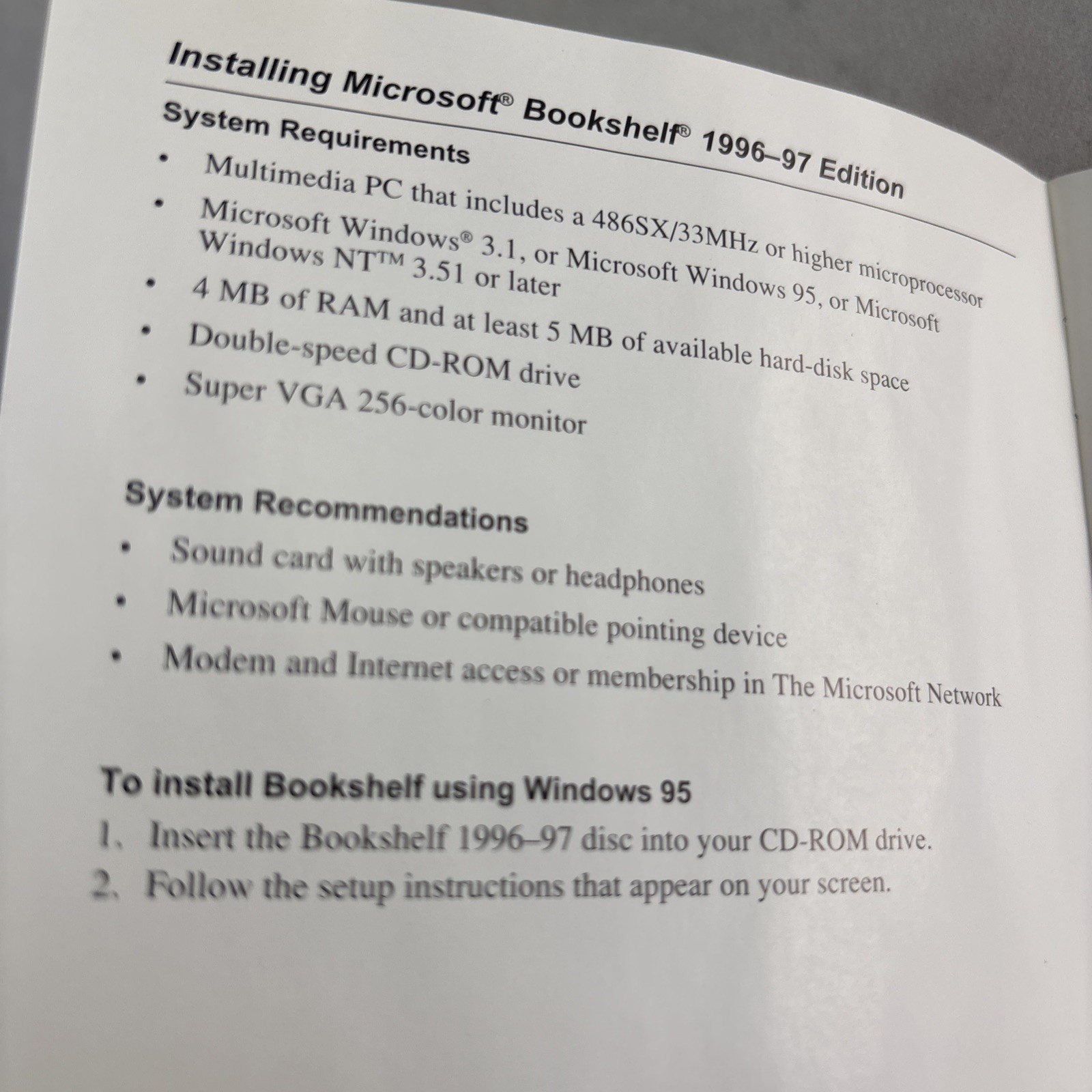 Microsoft Bookshelf 1996-97 Edition CD -ROM Multimedia Reference Library