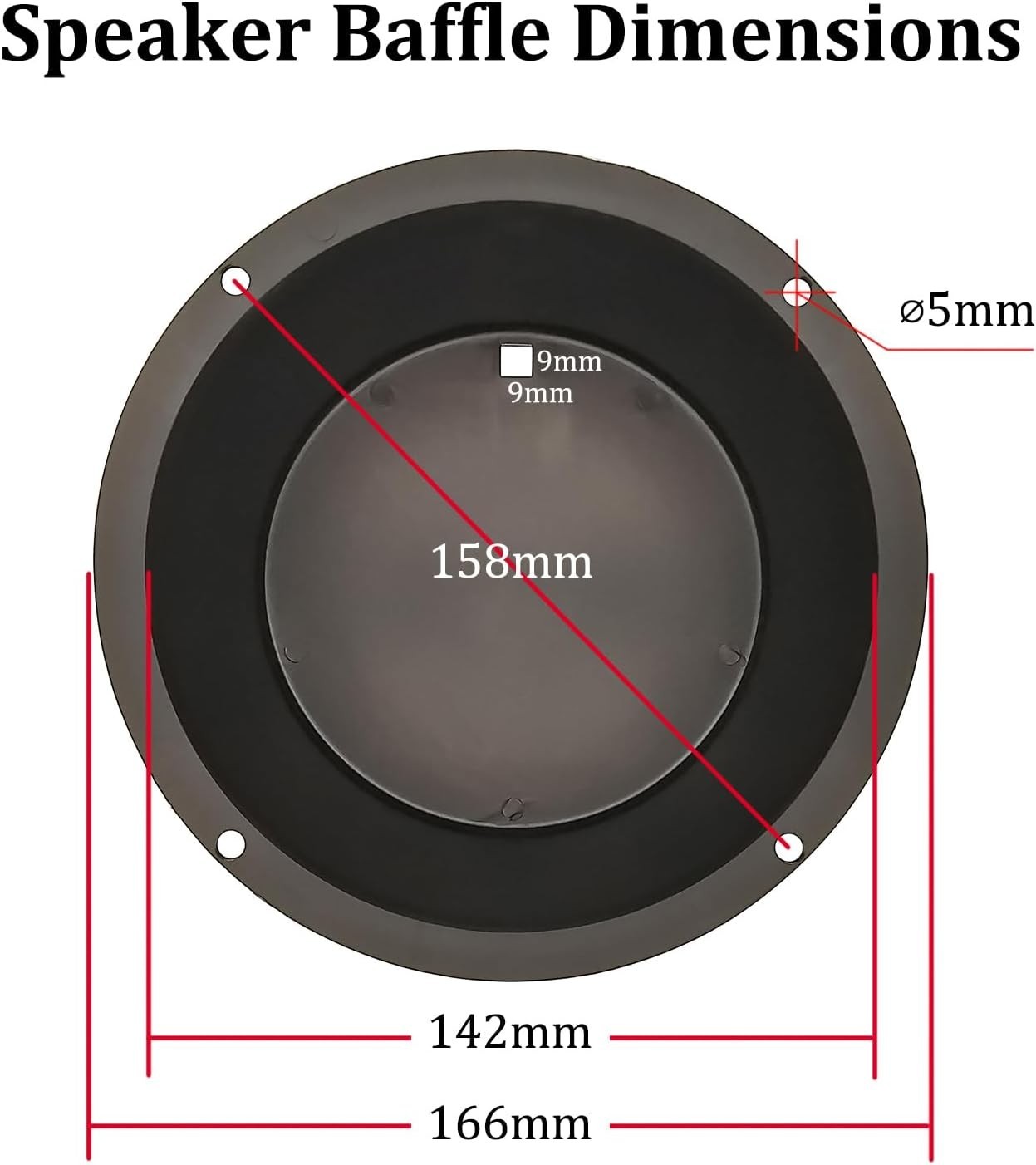 6.5" Speaker Baffle, Suitable for DIY Bookshelf Speaker Home Audio Systems or Ca