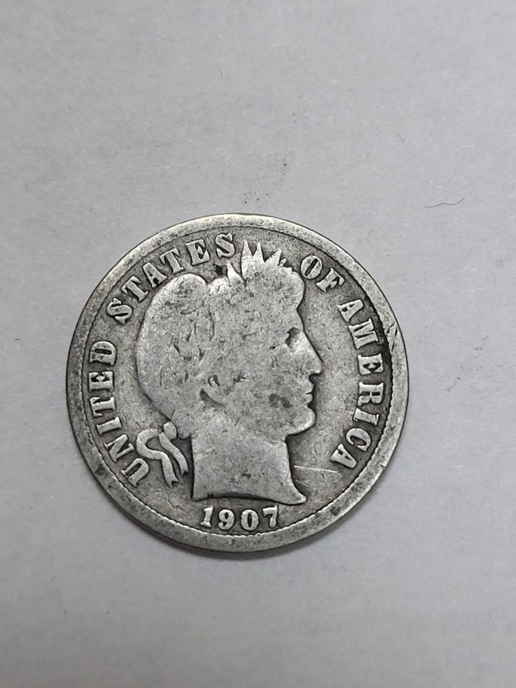 1907 S Barber Dime CHEAP !!!