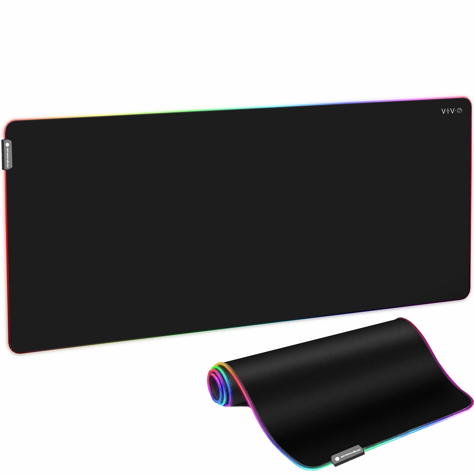 VIVO Black 60" x 24" RGB Desk Pad