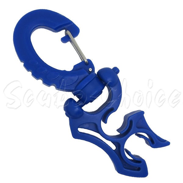 Scuba Diving Double Hose Holder with Clip, Blue