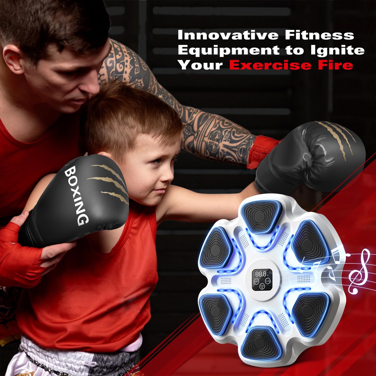 SPIEEK Music Boxing Machine with 9 Speeds & Modes for Adults, White
