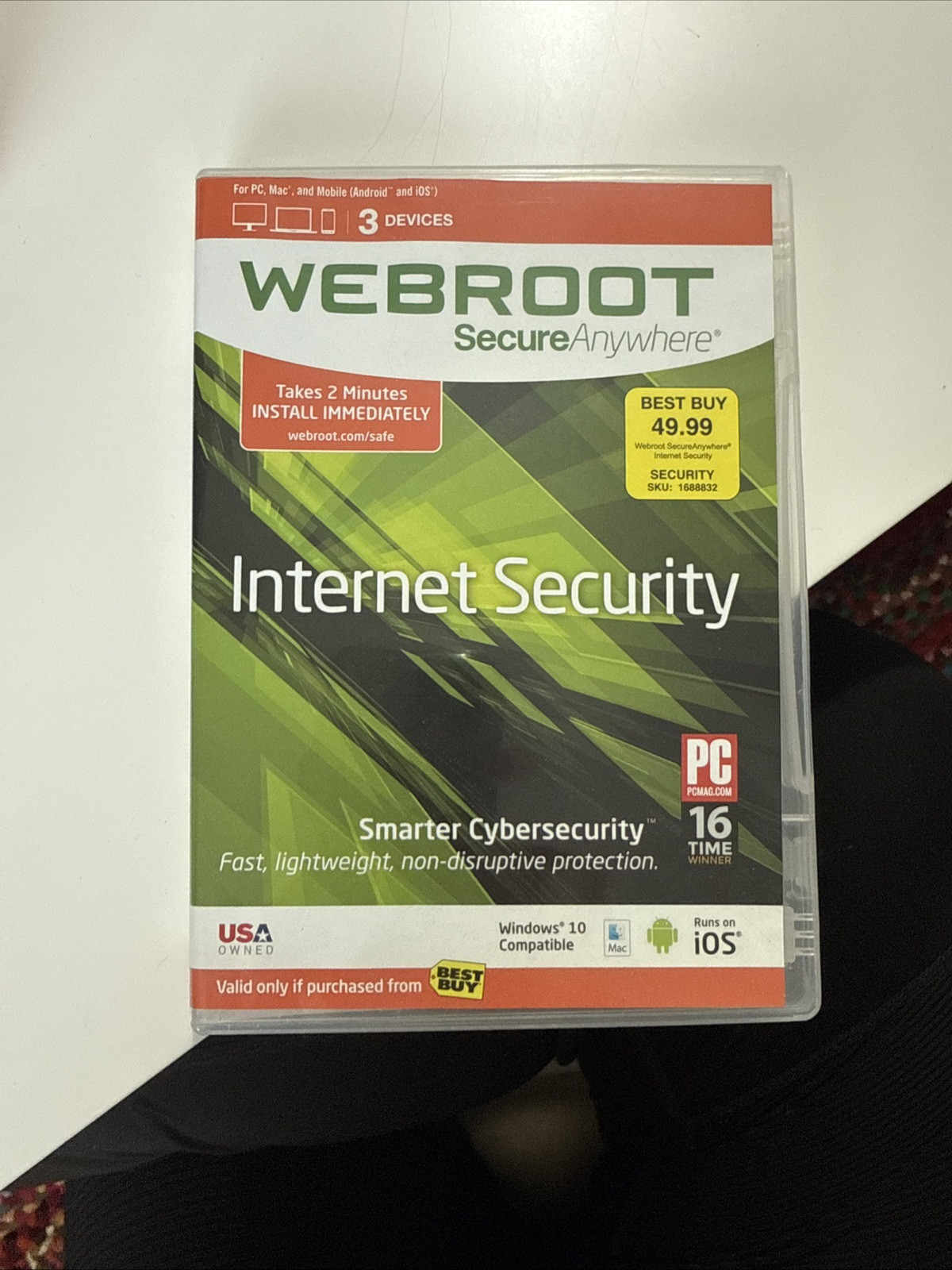 Webroot Secure Anywhere Internet Security 3 Devices for PC/MAC/Mobile NEW/SEALED