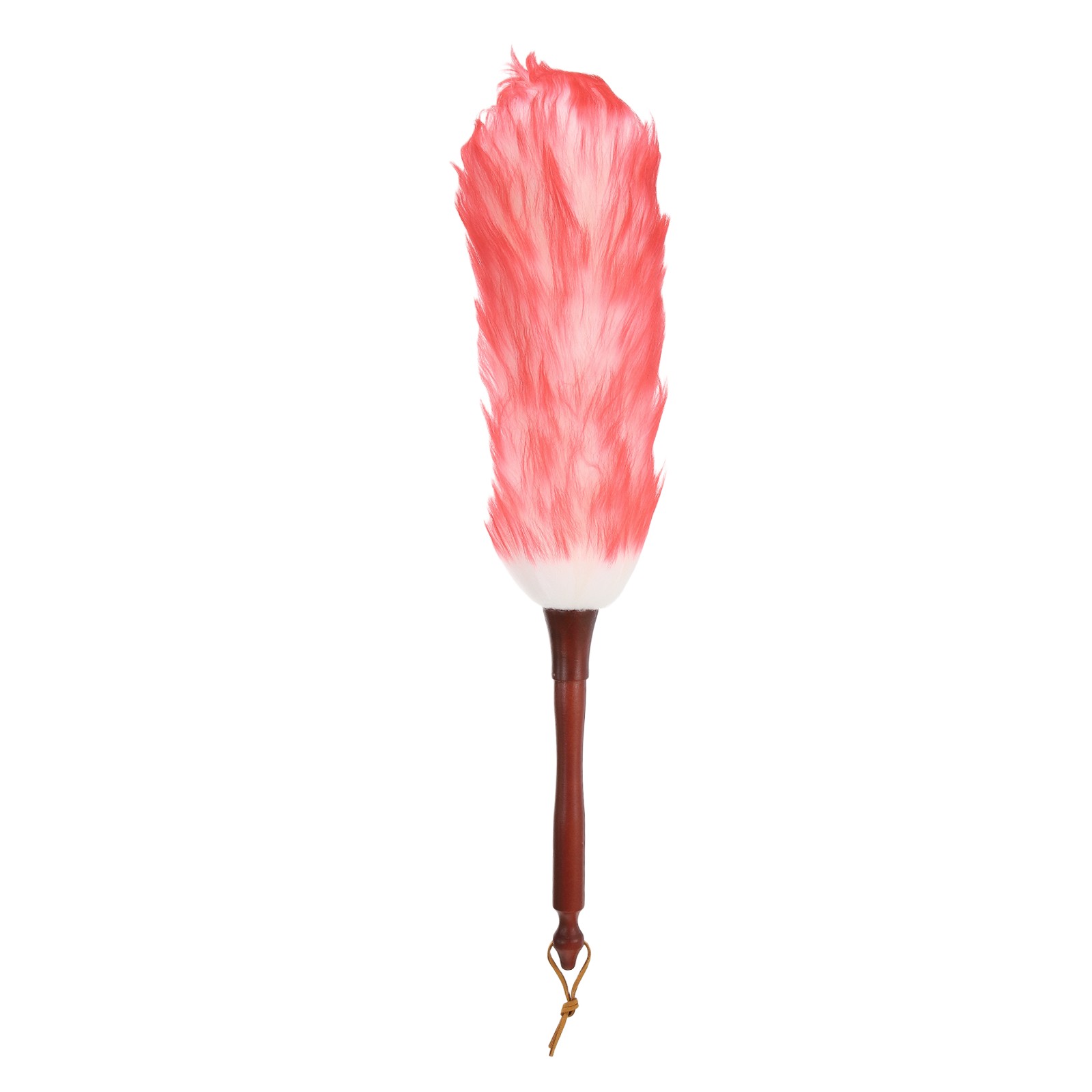 Wool Duster, 20.5" Natural Feather Cleaner for Cleaning Fans, White Pink