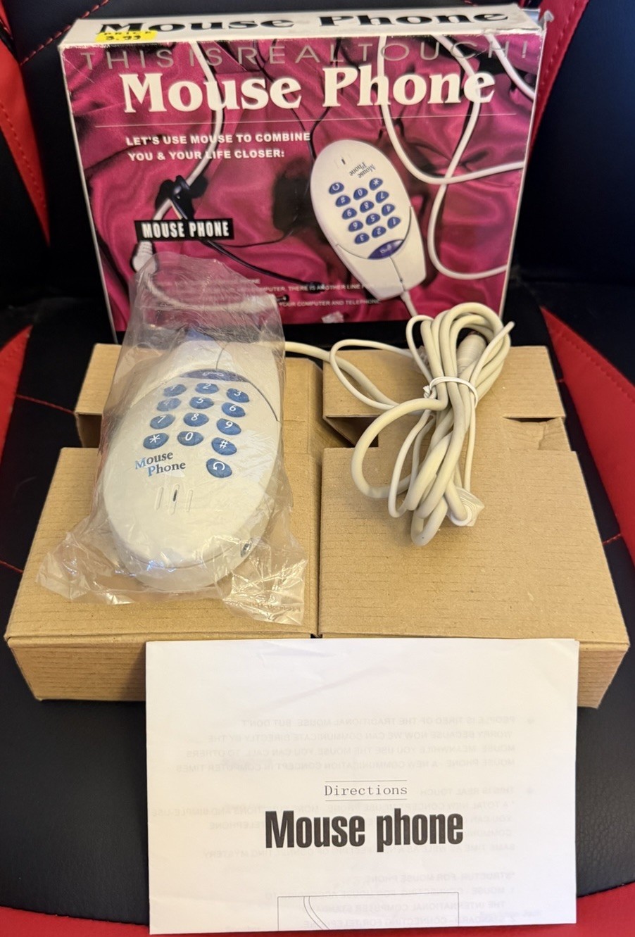 VINTAGE NEW REAL TOUCH MOUSE PHONE, A COMBINATION PHONE AND MOUSE ALL IN ONE NOS