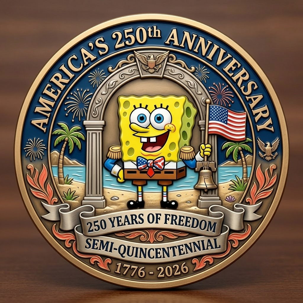 SpongeBob America 250th Anniversary Commemorative Coin 1776 2026 CB1407