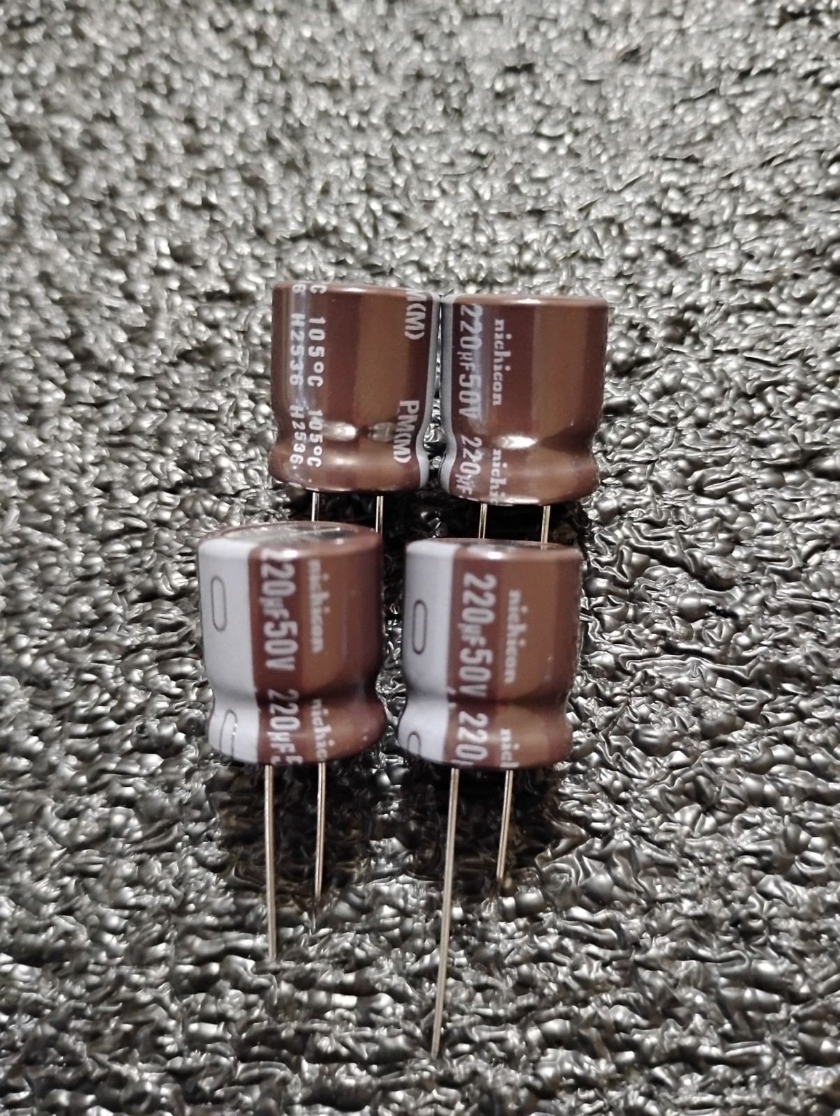 Nichicon 220 UF 50 Volt UPM Series Low Impedance Capacitors 80 mOhms Qty-4