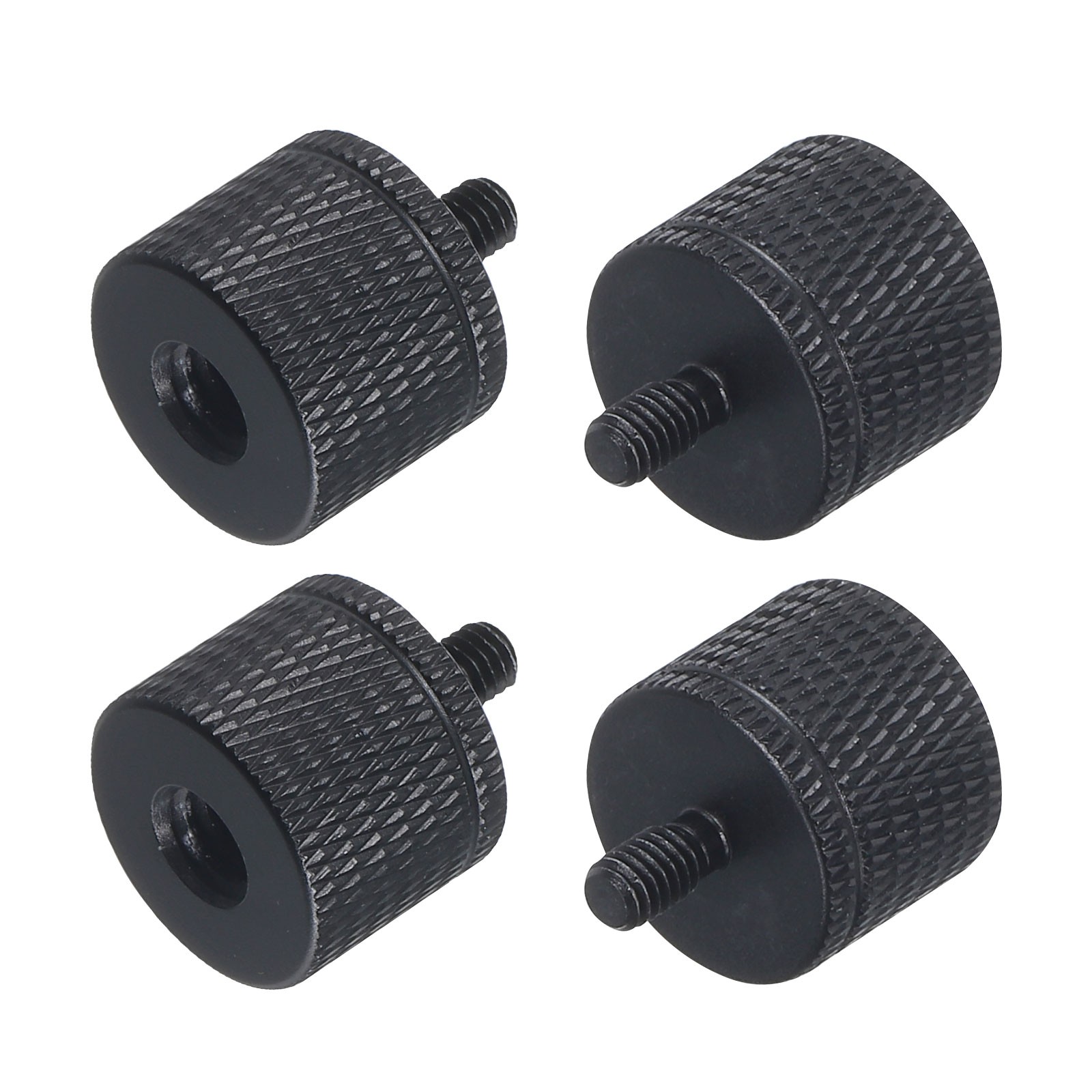 4Pcs Mic Stand Adapter 1/4 Female to M4 Male Camera Screw Adapter Black