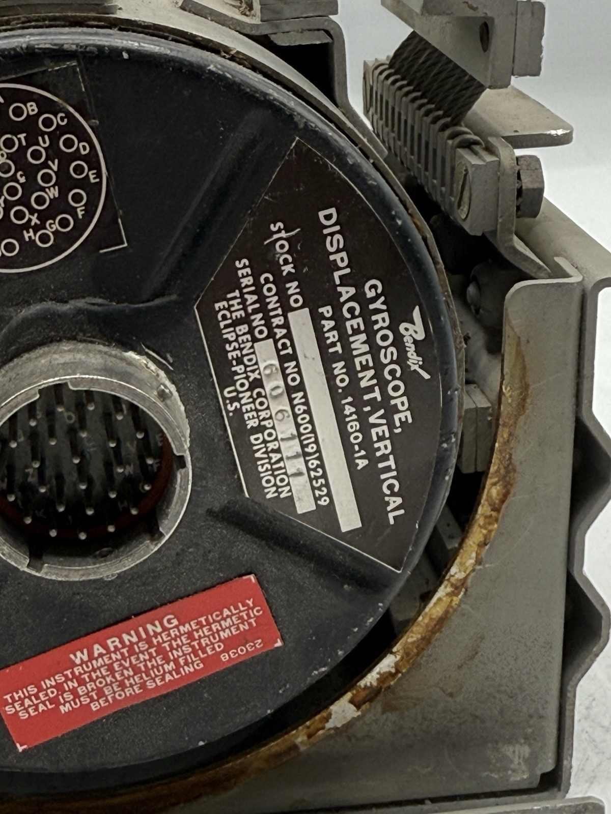 BENDIX Vertical Displacement Gyroscope P/N 14160-1A READ
