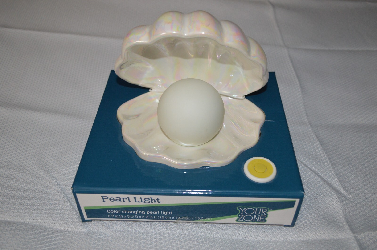 IRIDESCENT PEARL LED CLAM SHELL COLOR CHANGING LAMP CERAMIC NITE LIGHT ~ NEW