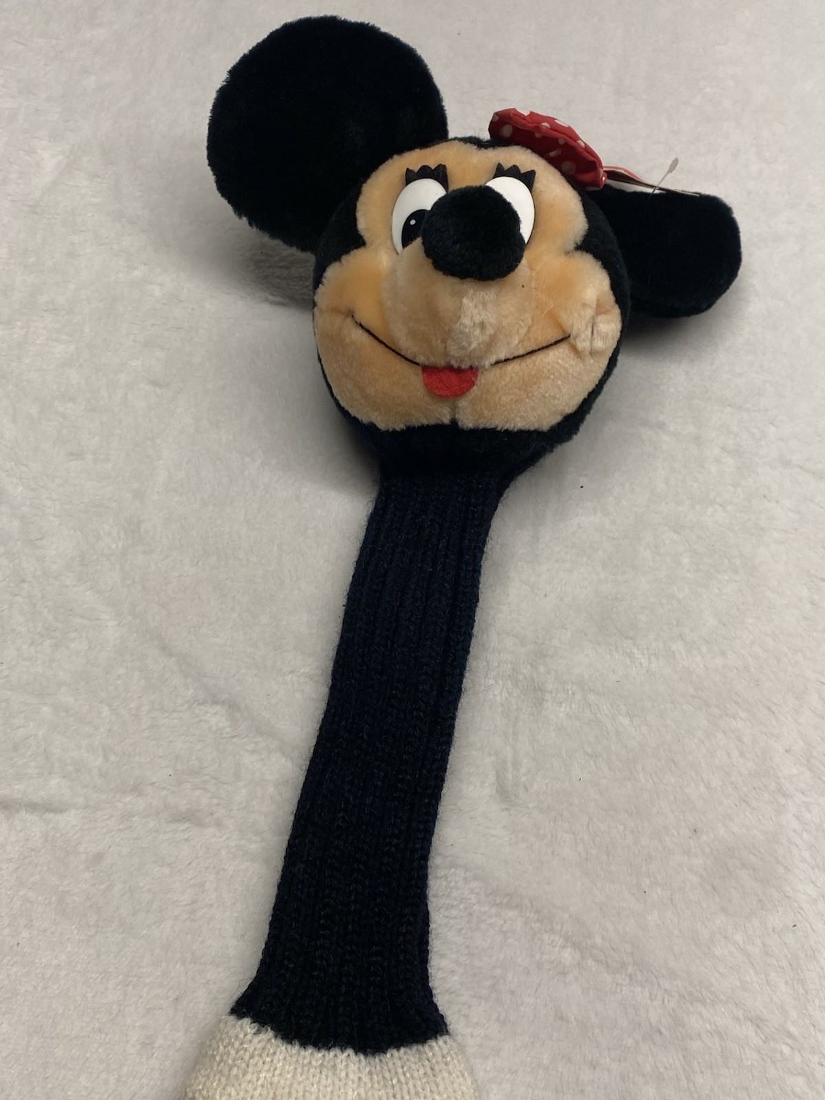 Vintage Disneyland Minnie Mouse Golf Club Head Cover Puppet Plush Disney World