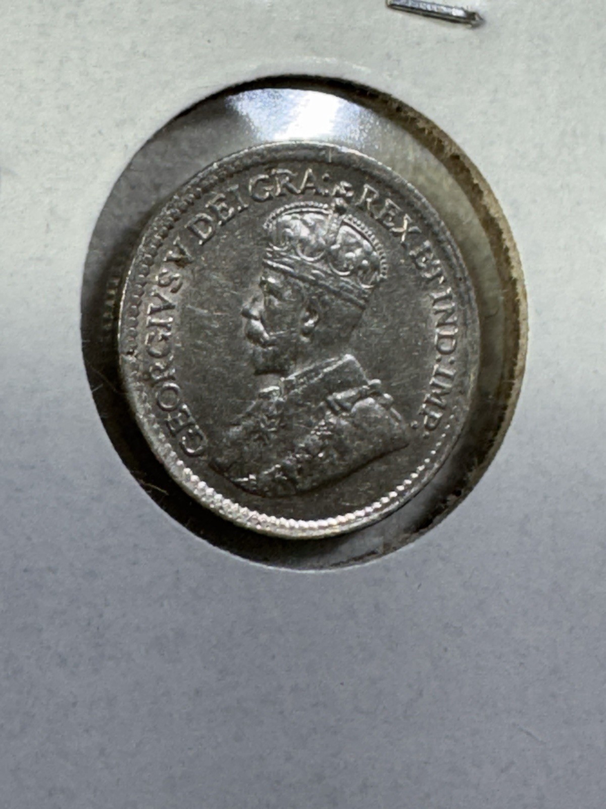 1917 Canada 5 Cents Silver Coin Cleaned