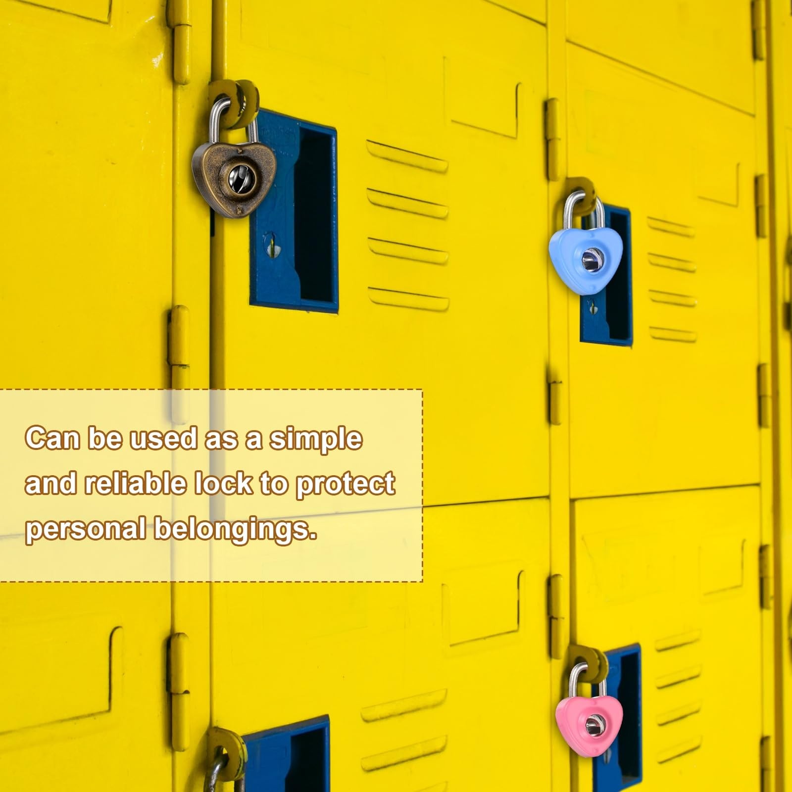 6Pcs Mini Diary Padlock, Small Metal Heart Shaped Lock Mini Keyed Padlocks wi...