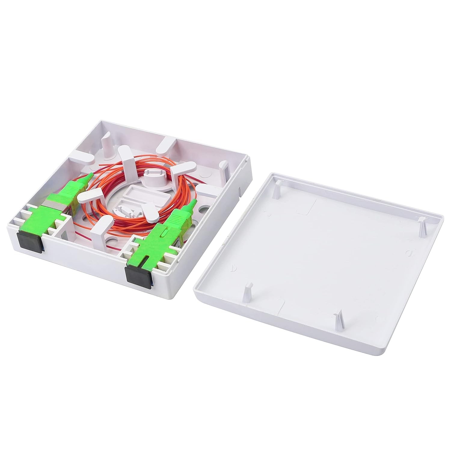 GELRHONR FTTH Fiber Panel Box Enclosure,2 Core Optic Terminal white