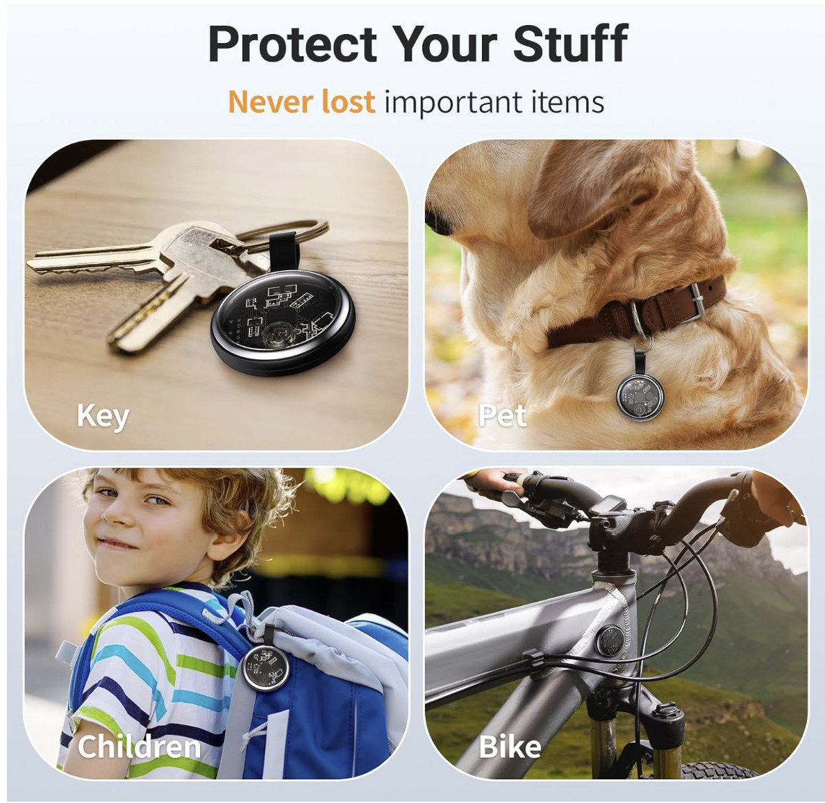 New Air Tracker Tags-4 Pack Compatible with Apple Find My (Ios Only), Bluetooth