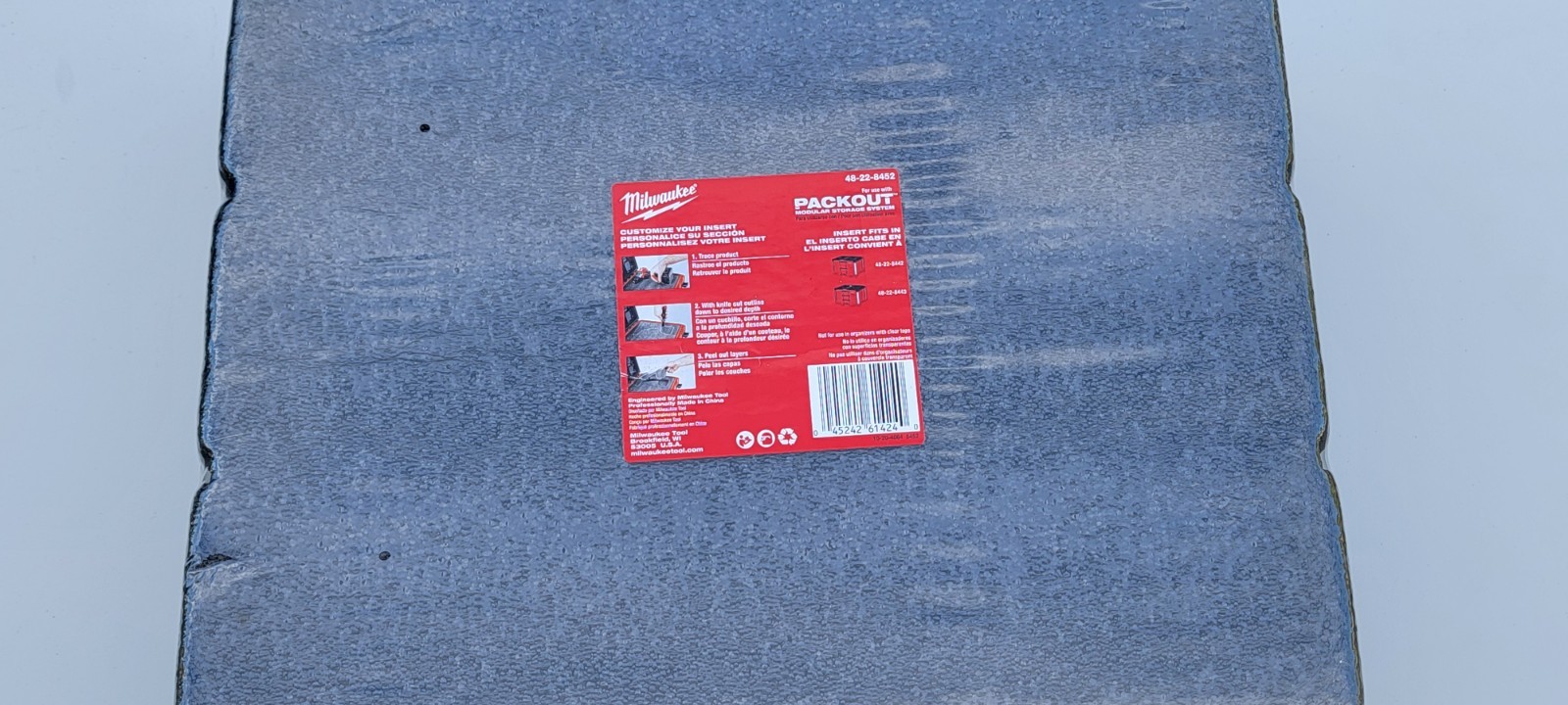 Milwaukee 48-22-8452 Packout Foam Insert For Drawer Tool Boxes Customize Insert