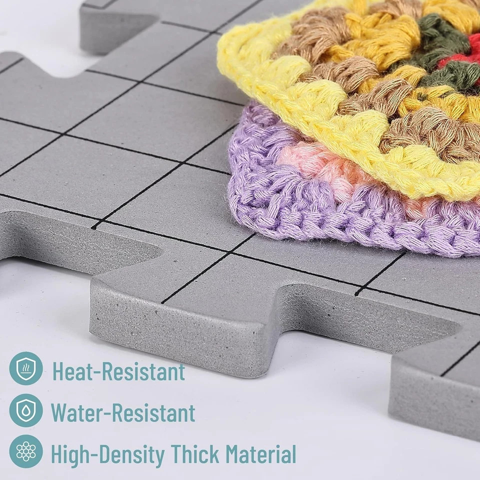 - Blocking Mats for Knitting & Crochet Projects, 12" X 12", 9 Pack with 150 Pcs