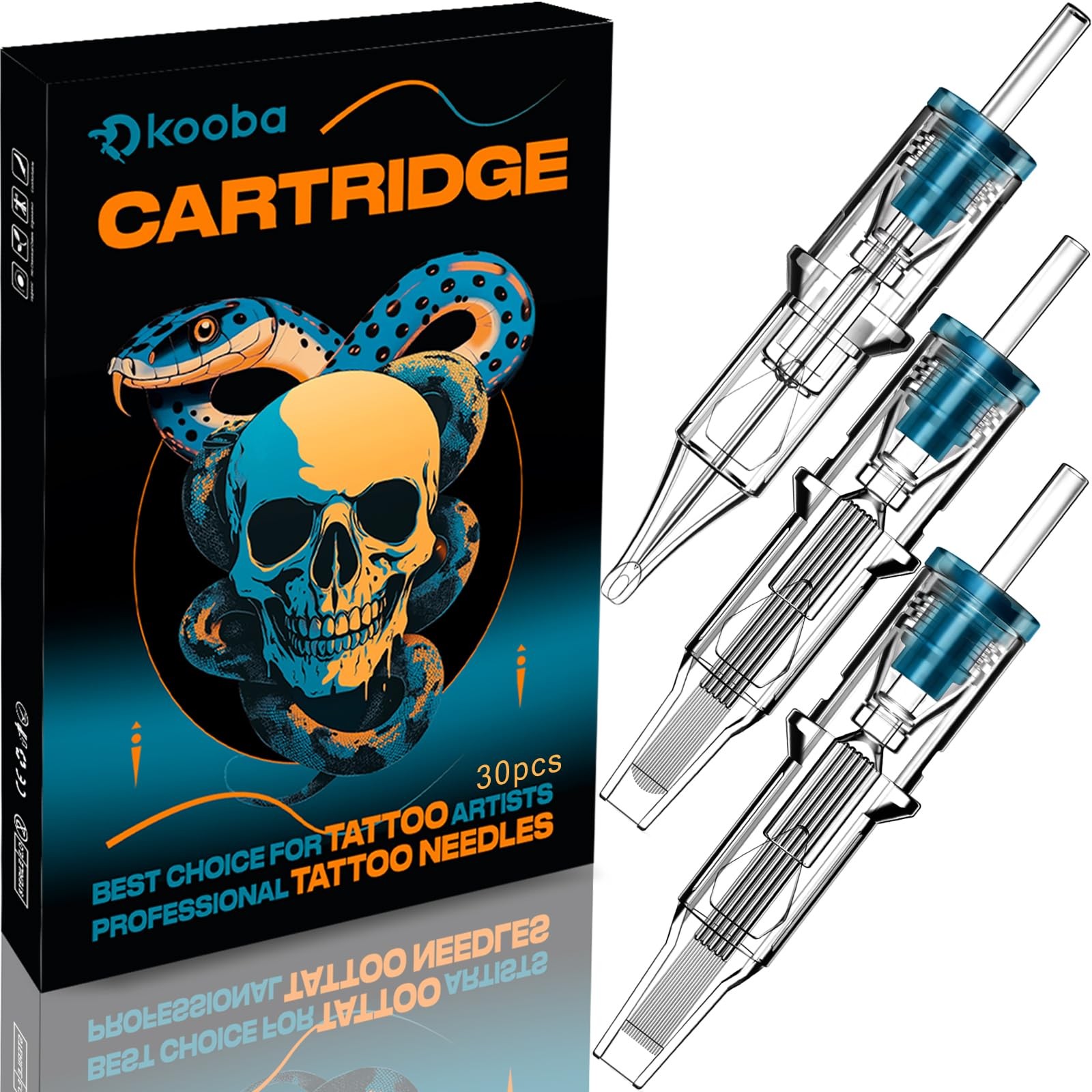 KOOBA 1203RL TATTOO CARTRIDGE NEEDLES 30 PCS # 12 1203RL, Transparent
