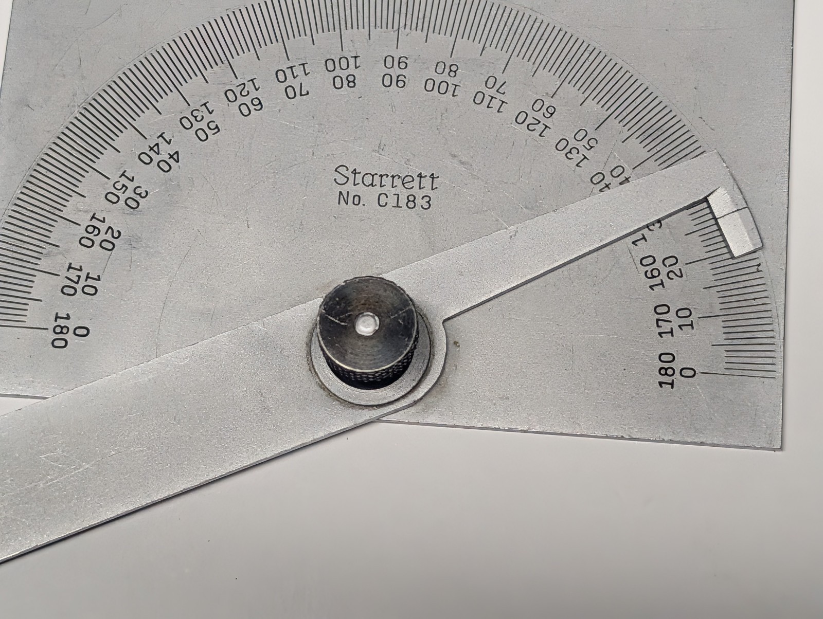 Starrett C183 Steel Protractor Rectangular Head USA