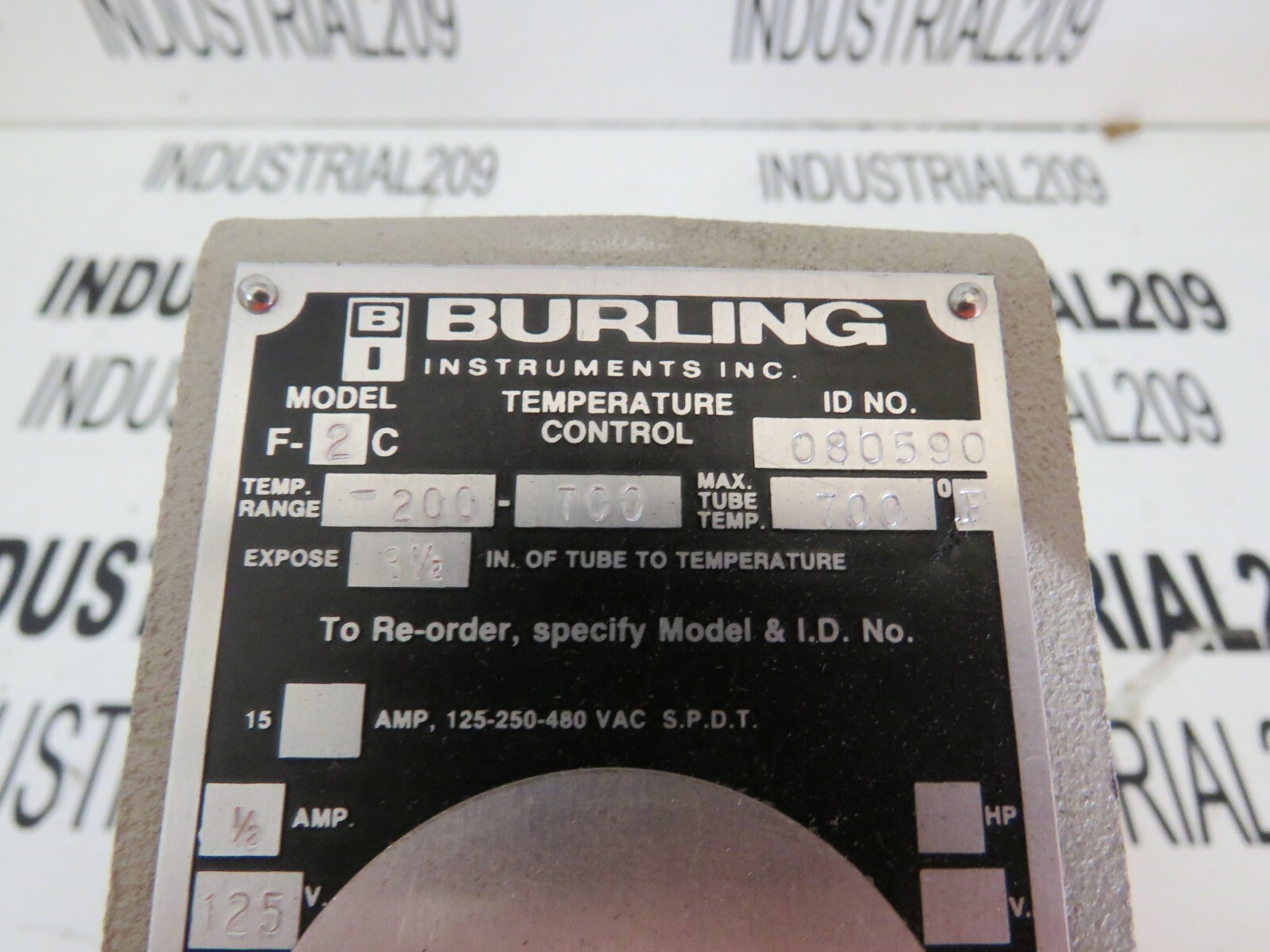 BURLING INSTRUMENTS F-2-C TEMPERATURE SWITCH USED