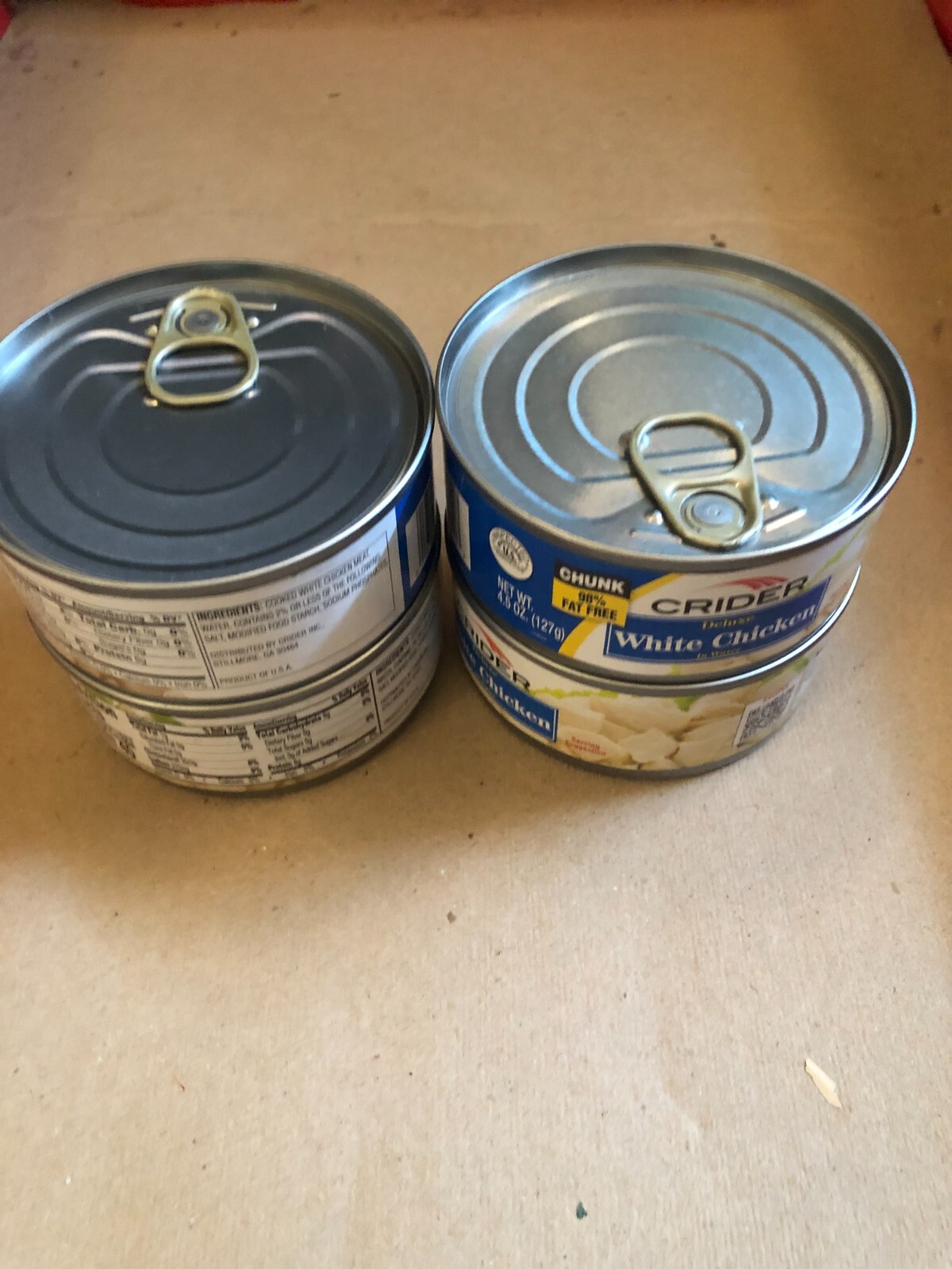 Crider Canned White Chicken, 4.5 oz.  Exp Date 2027 or better